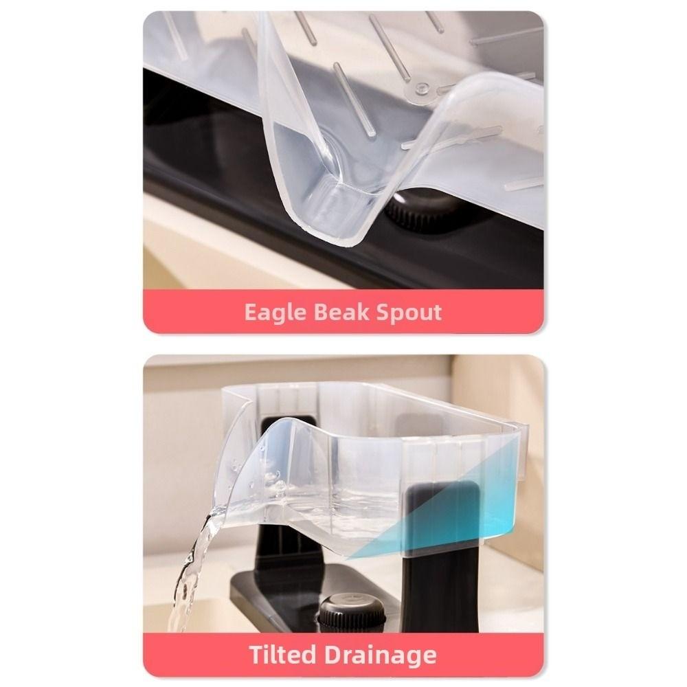 Suction Cup Kitchen Sink Storage Rack Save Space Quick Dry Sponge Self-draining Tray Waterproof Automatic Drainage