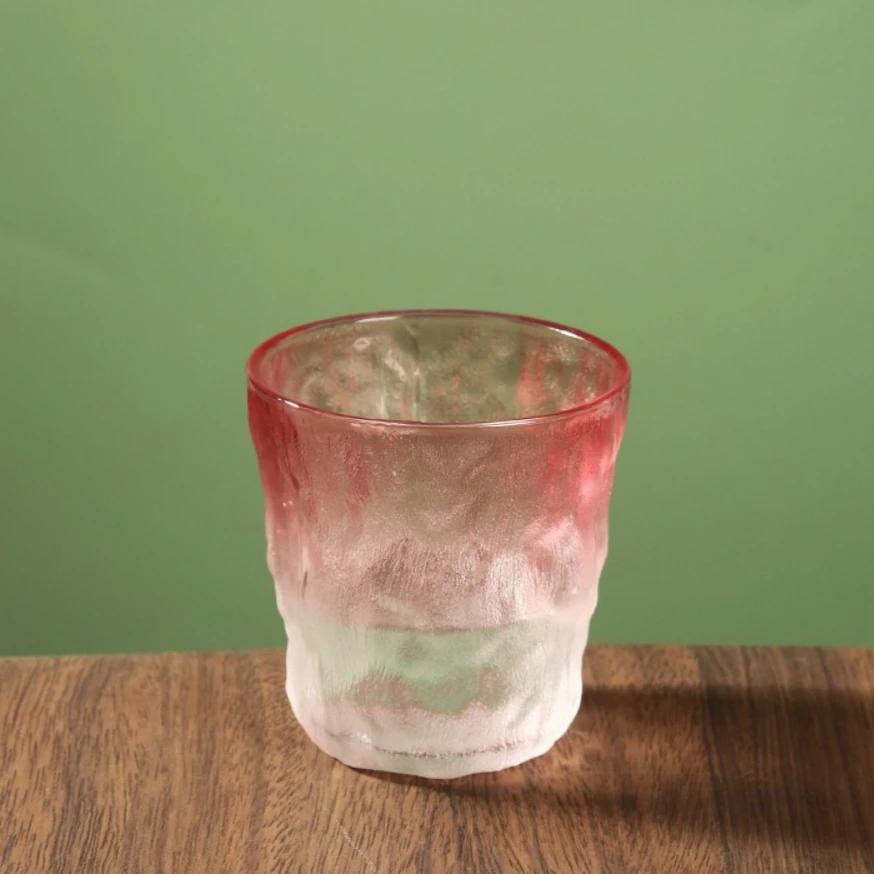 Прозрачный стакан для напитков Glacier Glass с цветовым градиентом, стакан для виски, пива, крепких напитков, термостойкая, стильная посуда для воды, сока