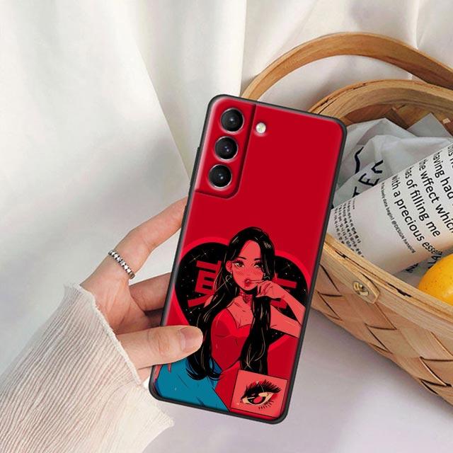 Японская мультяшная сексуальная девушка Чехол для телефона для Samsung Galaxy S22 S21 S20 Fe 5G S7 S8 S9 S10e Plus Ультрамягкий силиконовый чехол Funda Coque