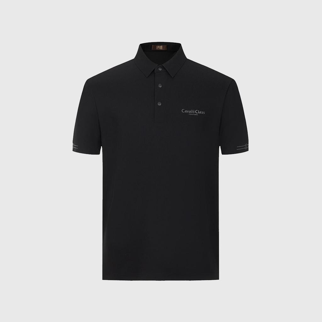Classic and versatile letter logo: Spring and summer simple and clean men's short sleeved polo shirt