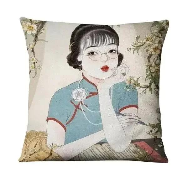 Neoclassical Girl Art Print Decorative Throw Pillow Cover Home Decor Bedroom Room Living Room Sofa Cushion Cover
