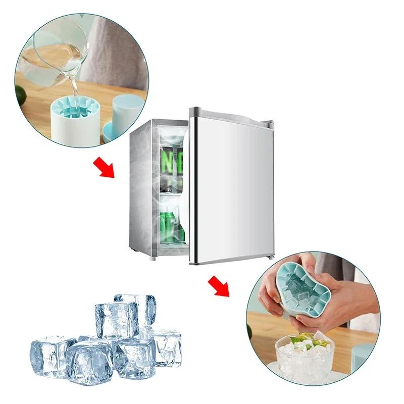 Силиконовая форма для кубиков льда, круглое ведерко для льда, летняя самодельная модель холодильника, морозильника, креативная форма для кубиков льда, инструменты для бара