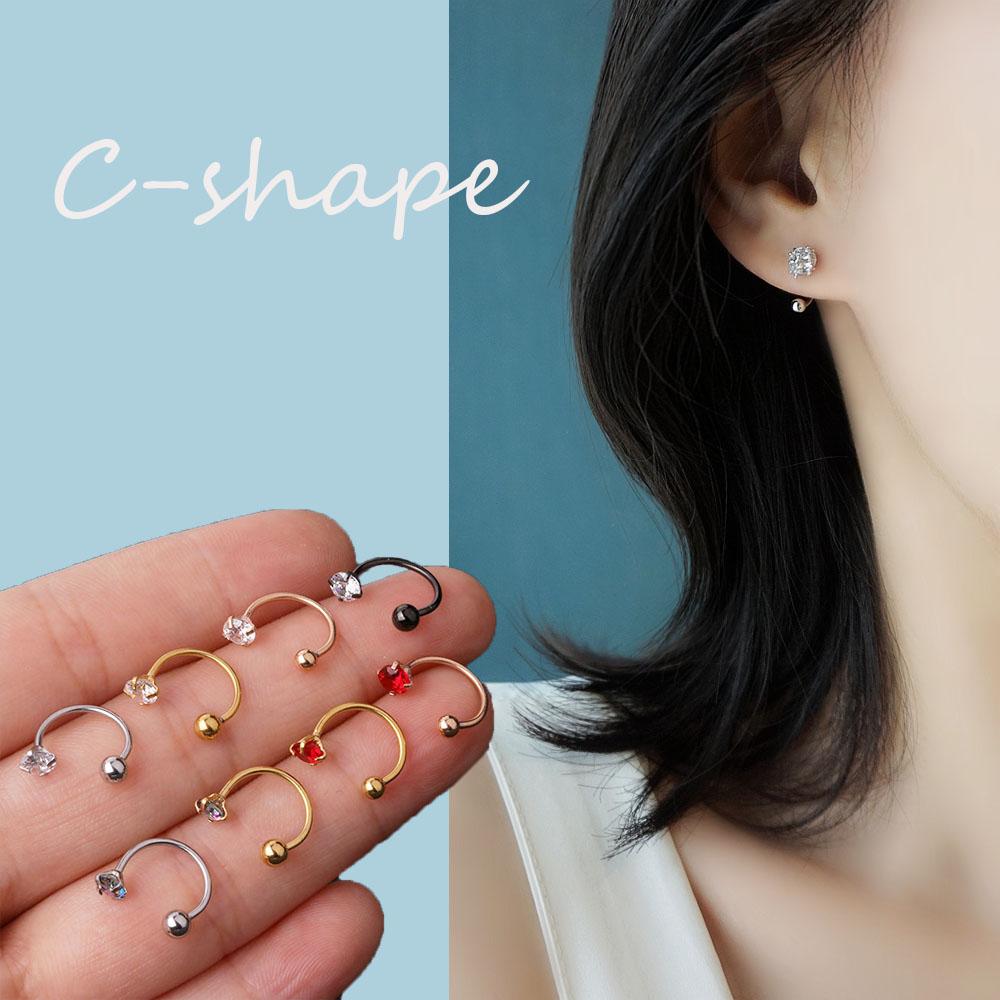 Jewelry 6mm/8mm Stainless Steel Cubic Hoop Cartilage Ring Nose Ring Ear Piercing