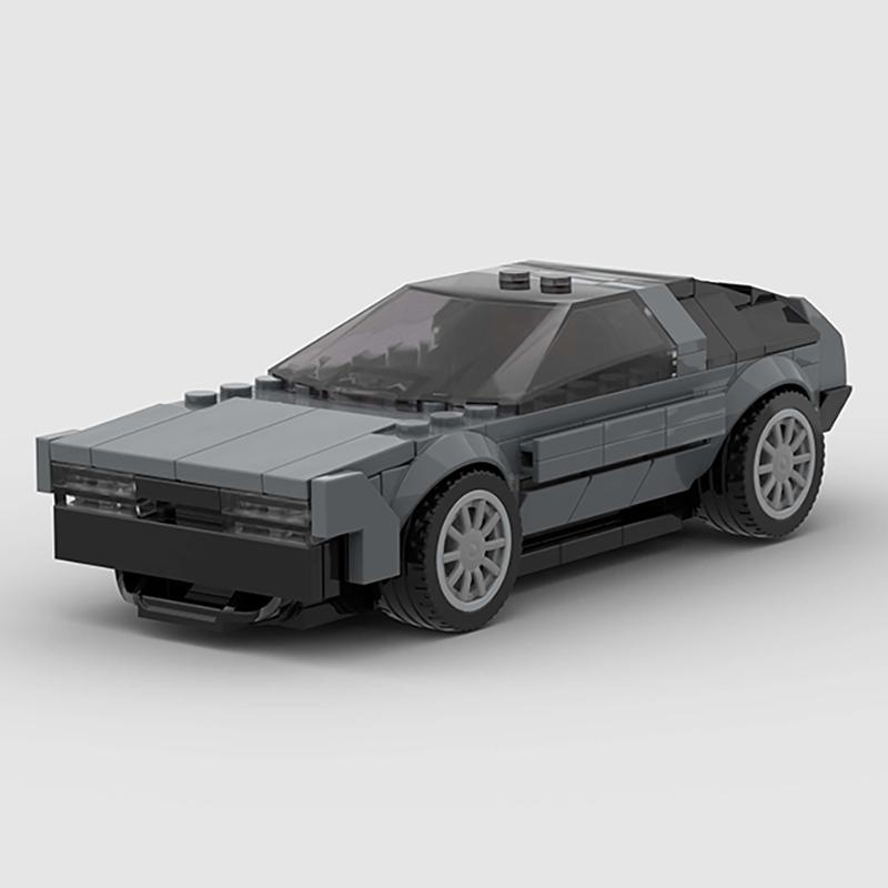 Самодельная модель автомобиля DeLorean DMC-12, гоночный технический автомобиль, конструктор, скоростная супергонка, ралли, спортивный кирпичик, рождественский подарок, город.