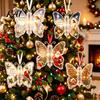 Transparent Acrylic Christmas Pendant Money Holder Ornament, Cash Hanging Decor with Vintage Reusable Ornament Butterfly Print, Holiday Party