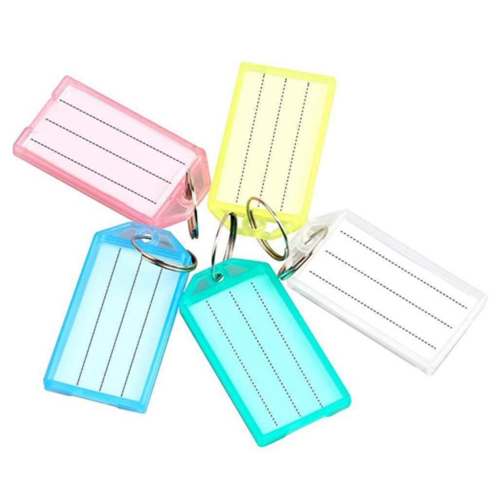 10Pcs Plastic Transparent Clamshell Key Tag Classification Label
