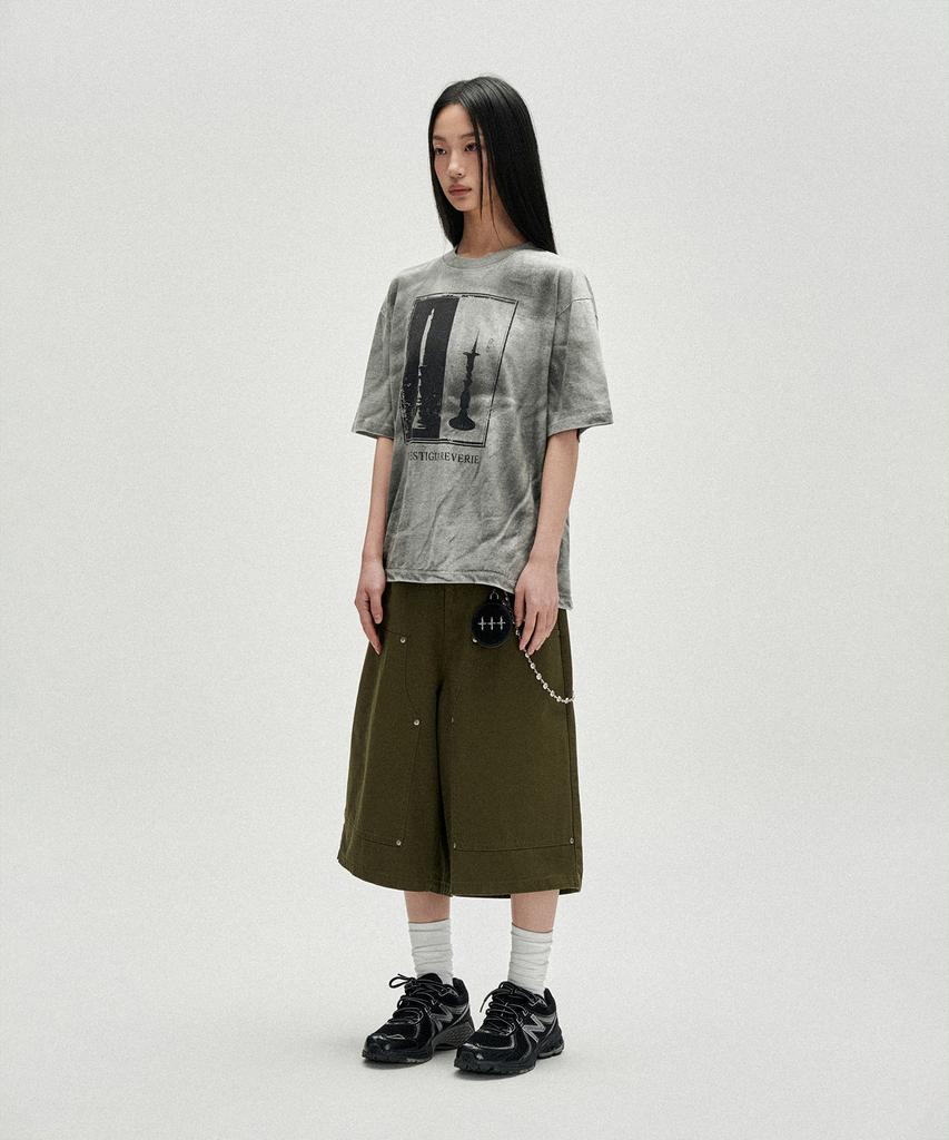 NOT4NERD Symbol Sequence Carpenter Bermuda Shorts - Khaki