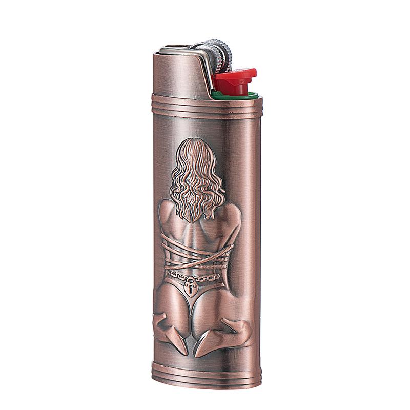 BIC Sexy Goddess Large Metal Lighter Cover - Protective Case for Big J6 Lighters