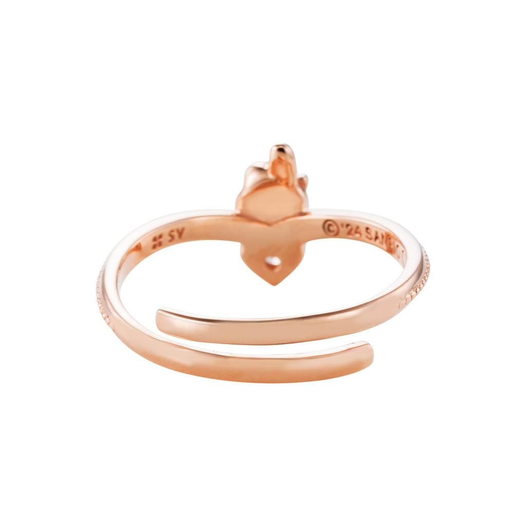 My Melody Размеры Free Fits Sanrio Серебро Кубический [White Clover] Кольцо, Кольцо, 7-19, Персонажи, 925, Цирконий, Милгрейн, Розовый, Юбилей, День рождения, Подарок,