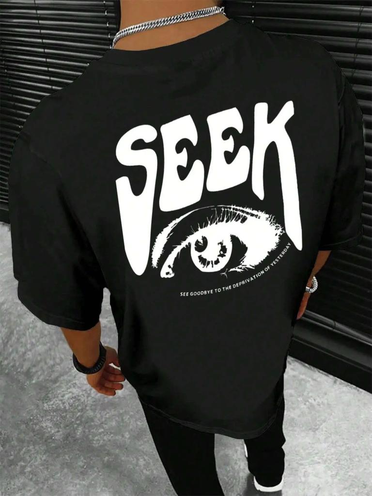 Футболки с принтом Seek Anticipated Gaze для мужчин, мягкие свободные футболки, дышащие летние уличные футболки в стиле хип-хоп, свободные футболки из хлопка