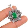 Faceted Green Onyx Gemstone 925 Sterling Silver Jewelry Handmade Pendant 1.59" CP-14-10