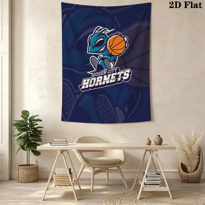 Queen City Hornets Basketball Team Logo Threepiece Set 1 Duvet Cover 2 Pillowcase Without Core Christmas Birthday Gift Soft And Comfortable