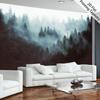 Nature Misty Pine Forest Natural Landscape Tapestry, Serene Wall Art for Bedroom Living Room Dorm