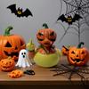Pumpkin Head Duck Figurine Halloween Duck Decoration Resin Flip-off Duck Tabletop Ornament for Mantel Home Parties Centerpiece