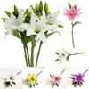 Brightly Colored Realistic 38cm Artificial Lily Millet Flower Bridal Bouquet