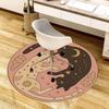 1pc Office Carpet Chair Mats Yin-Yang Cats: Celestial Whiskers Perfect for Decorating Office Chairs, Living Rooms, Or Bedrooms.YDT098