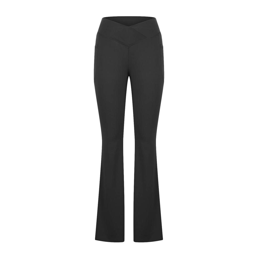 Fashion Womens Sexy Yoga Pants High Waist Cross Wide Leg Solid Color Exercise Yoga Pants