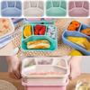 4 Compartments Stackable Snack Boxes Reusable Meal Prep Containers Portable Kids Bento Box