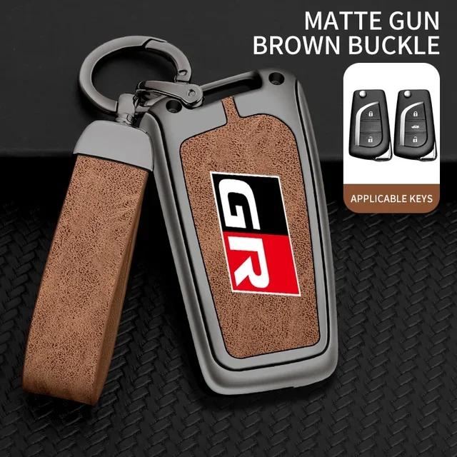 UWSY2 Auto TPU Zinc Alloy Key Case Bag For Toyota GR 86 Supra Yaris RAV4 Prius Corolla C-HR Camry Auris Car Key Chain Metal Key Shell