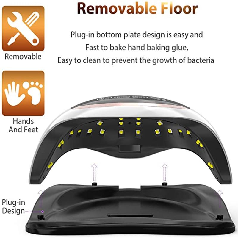 УФ-светодиодная лампа для сушки ногтей, маникюрная лампа для ногтей, 4 режима с ЖК-дисплеем с датчиком движения, сенсорный переключатель, отверждение полигель-лака для ногтей