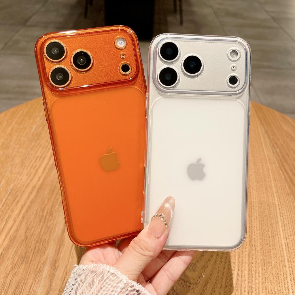 Совместимый матовый прозрачный защитный чехол для iPhone 17/16 Pro Max, противоударный, с большим окном