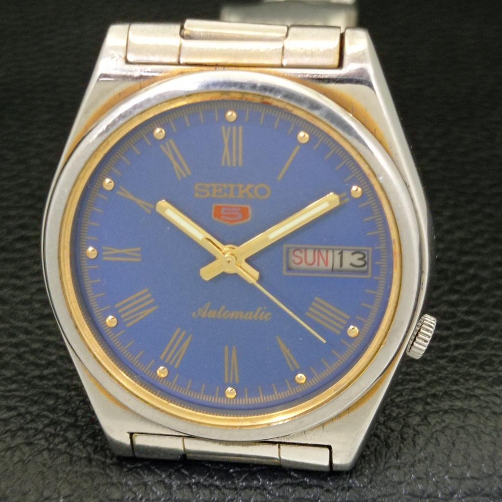 Б/У винтажные мужские часы SEIKO 5 AUTOMATIC 7009A из Японии с синим циферблатом a433466-2 R116-a433466