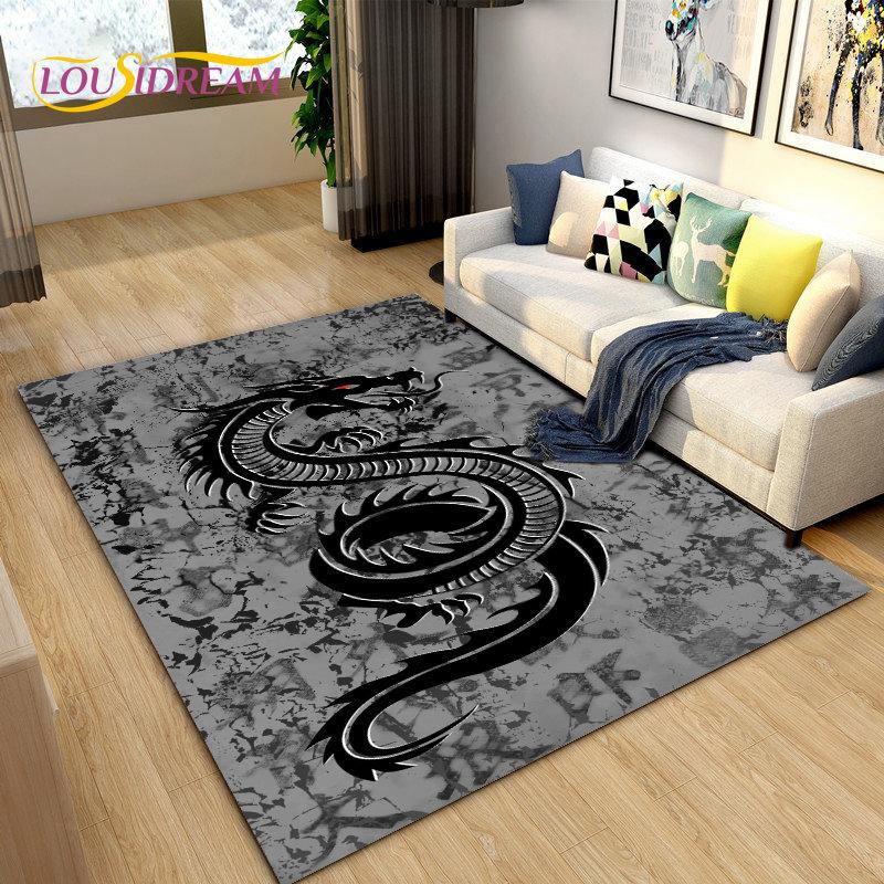 3D коврик с загадочным драконом, ковер для гостиной, спальни, дивана, коврик для украшения, детская игра, нескользящий напольный коврик