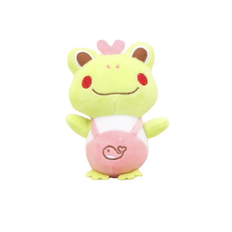 Cute Frog Cartoon Plush Keychain Short Plush Stuffing Pp Cotton 12cm Tall Toy