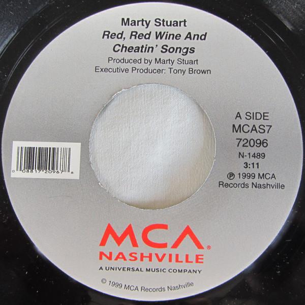 7-дюймовая пластинка МАРТИ СТЮАРТ - Red, Red Wine And Cheatin' Songs MCAS772096 MCA Nashville 1999 США Фолк Б/У