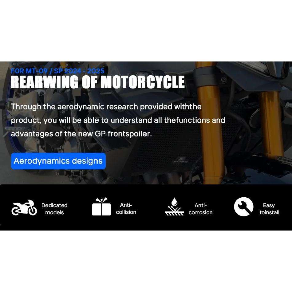For YAMAHA MT-09 / SP 2024-2026 Side Wing Side spoiler FRONTAL SPOILERS MT09 2024 2025 2026 Front spoiler Lower spoiler flank