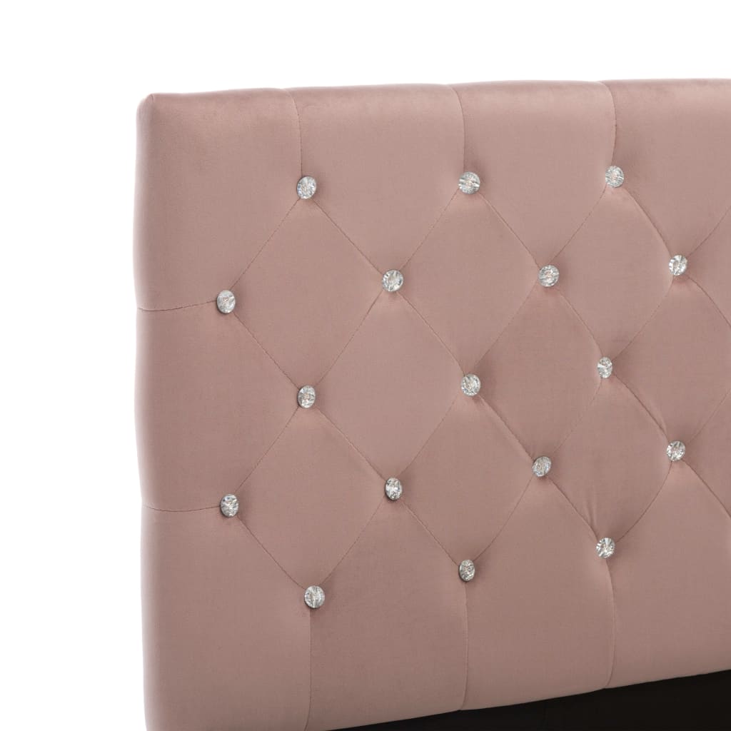 Pink Velvet Bed Frame 140 x 200 cm