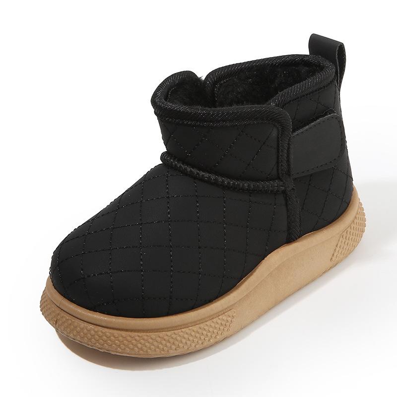 Детские зимние ботинки 2025 года, новые зимние короткие ботинки для мальчиков, утепленные и утолщенные, хлопковые ботинки для девочек, теплая детская хлопковая обувь