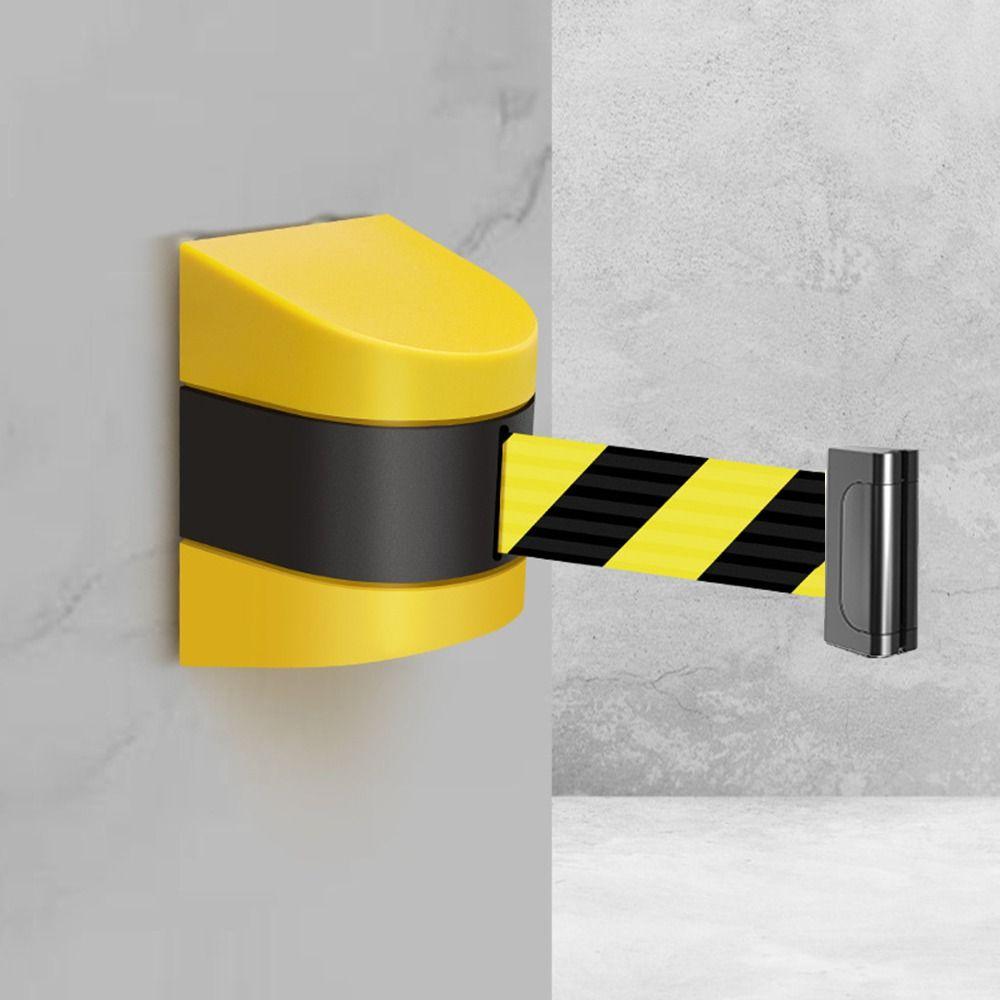 Telescopic Belt Wall Mount Caution Belt Yellow Black Striped Safety Cordon Crowd Control