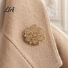 Easy to Wear Brooches Retro Rhinstone Flower Brooch for Women, Golden Plated Alloy Floral Tone Pin Lapel Pin, Clothing Jewelry Accessories Wedding