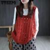 Spring/Summer Hollow Knitted Sweater Vest for Women Loose Casual Sleeveless Knitted Vest for Women