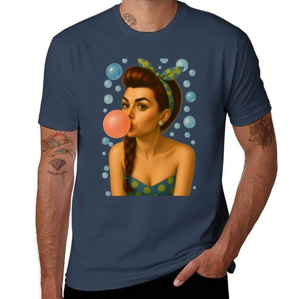 Bubblegum Girl Retro Vibe Headscarf Aesthetic Tshirt T Shirt Unisex Cotton Unisex Tshirt Tshirt