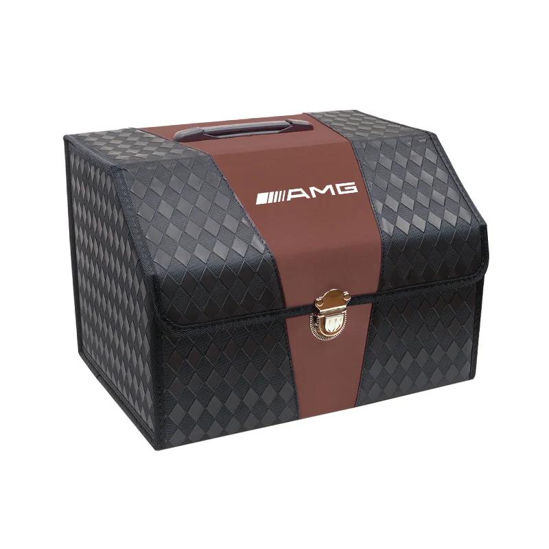GLC GLB Car Trunk Leather Storage Box Stowing Tidying Bag For Mercedes Benz AMG GLE GLS CLS GLC CLA GLA GLK ML C197 R231 W167 W
