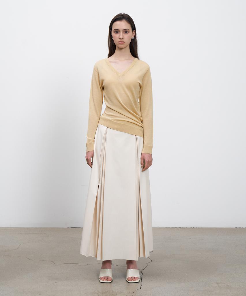 Rene J Pleated Flair Long Skirt