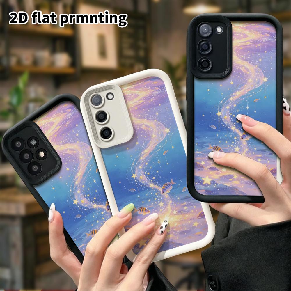 Phone Case: 2D Flat Samsung Galaxy A34 A35 M05 M06 S20 S22 S21 FE Plus 5G Layered Protection Case, Underwater Fish, Christmas and Halloween Gift