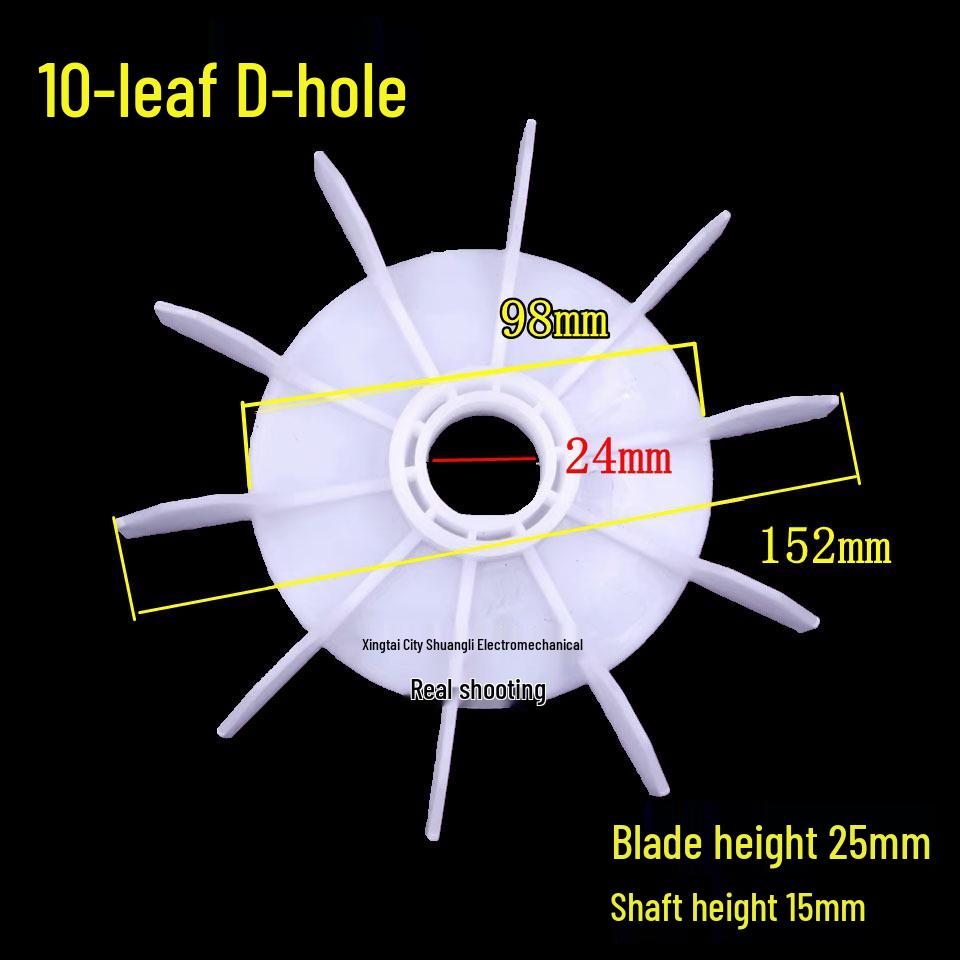 Single-Phase Motor Fan Plastic Water Pump Hoist with D and AOL Hole, 15/18/20/22 Round Hole Options, Cooling Fan Blade