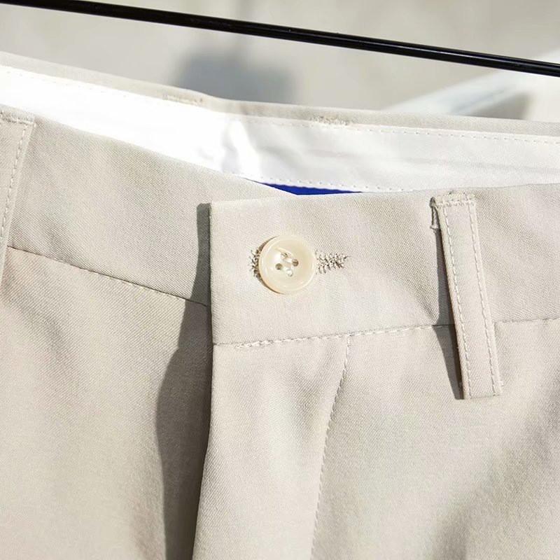 Mens Slim Fit Straight Cut Chino Shorts Casual Pants With Wrinkle Resistance