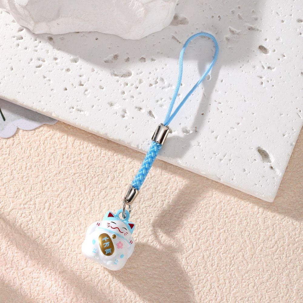 Подвески для телефона Манеки Неко Цепочка для телефона в китайском стиле Брелок с котом удачи Креативный подарок