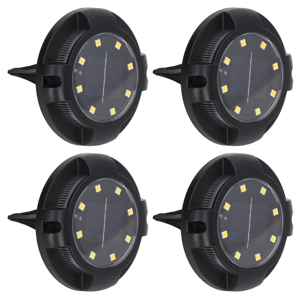 4sets Solar Ground Lights 5W Side Glowing Colorful Gradient IP65 Waterproof Dustproof Solar Ground