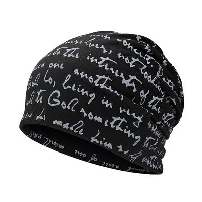 Шапки Skullies в стиле хип-хоп с буквенным принтом, унисекс, готическая шляпа-капот, тонкая осенняя уличная одежда, женская хлопковая зимняя ночная шапка, повязка на голову