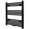 VidaXL Towel Warmer Towel Rack with Straight Rails Black 600x764 Mm 141906
