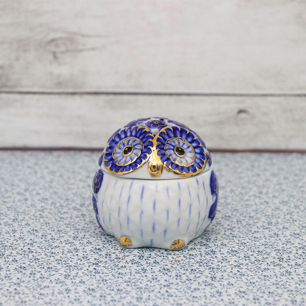 Castle Enterprise Flower Owl 6cm Trinket Box x Set God of Learning in For Commercial Use (Small) (Blue) 10-Piece "No Hardship" - Europe,