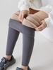 Autumn Winter Alpaca Velvet Shark Leggings Women Thick Warm Leggings High Waist Seamless Slim-Fit Thermal Pants
