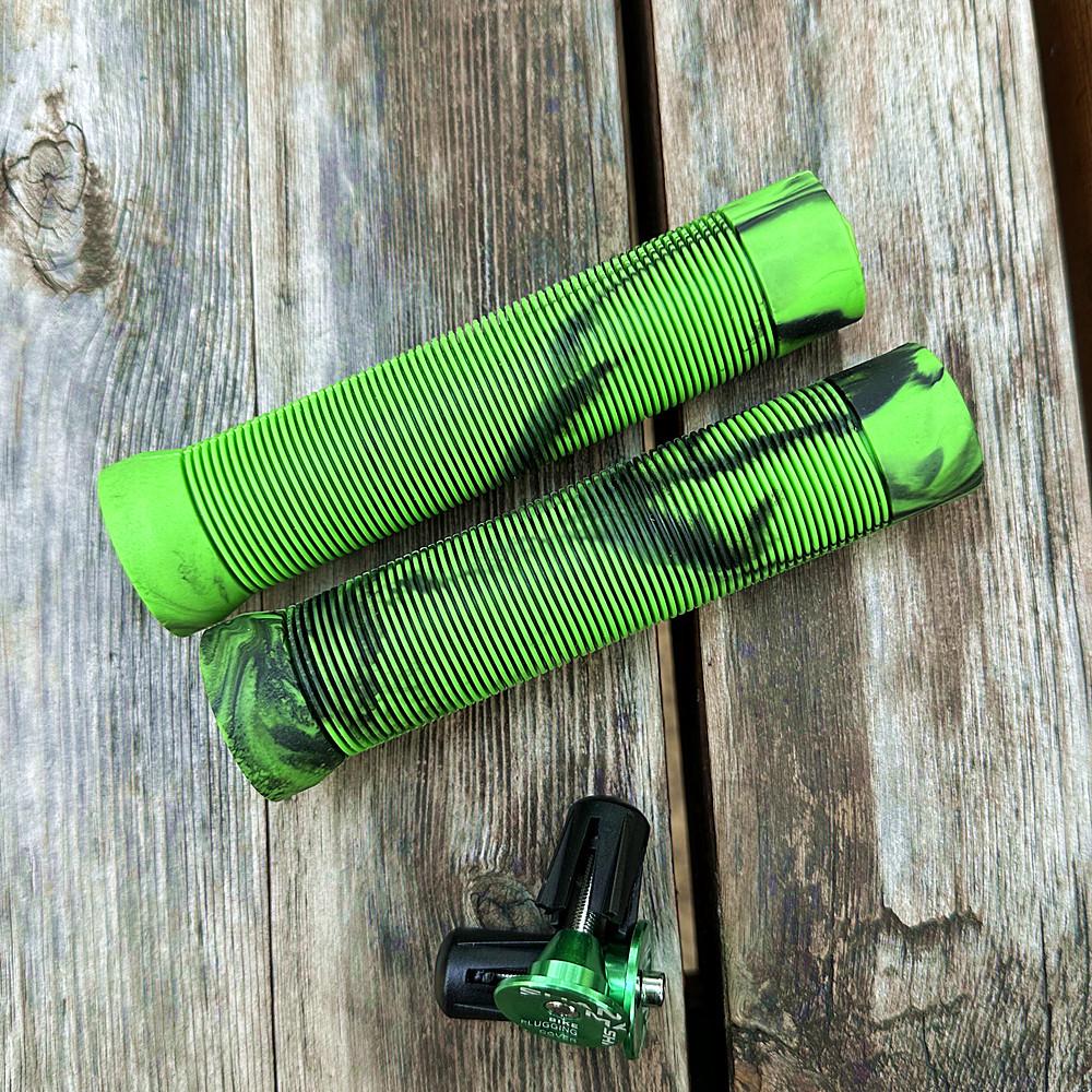 Универсальные полосатые нескользящие резиновые велосипедные ручки, мягкие рули для горных велосипедов