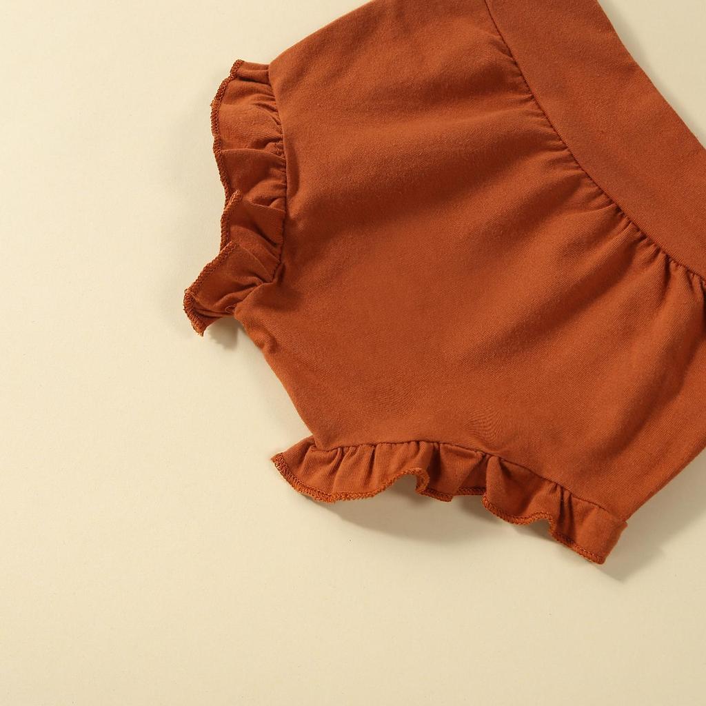 Комплекты с шортами на Хэллоуин для маленьких девочек, белый комбинезон с короткими рукавами и буквенным принтом, шорты с рюшами, комплекты с повязками на голову