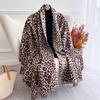 Модный шарф Зимний толстый дорожный платок-шаль На голову Женский роскошный вышитый леопардовый Теплый шейный платок Пончо Пашмина Буфанда